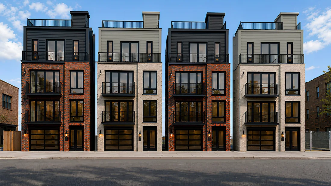 The four boutique buildings at 421–427 Sixth Street, Union City