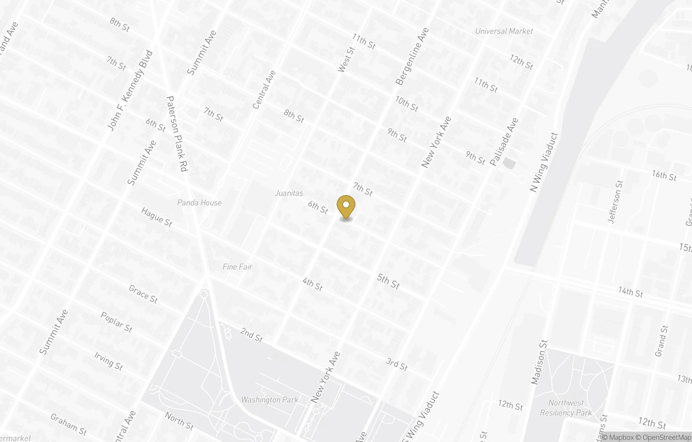 Map of the block around 421–427 Sixth Street, Union City