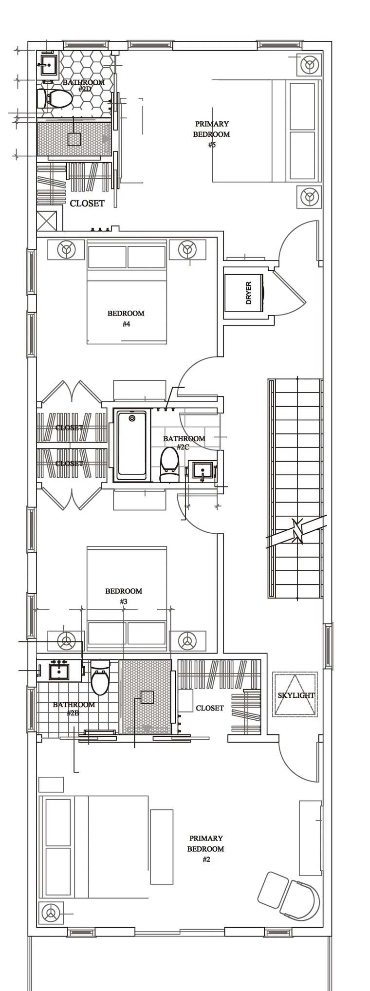 Floor plan of the penthouse upper level